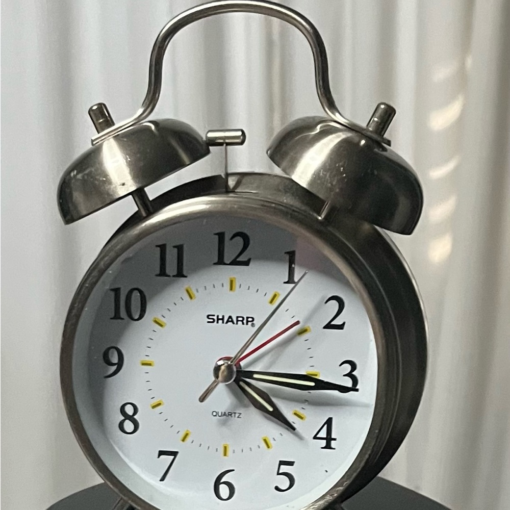 Silver Analog Alarm Clock
